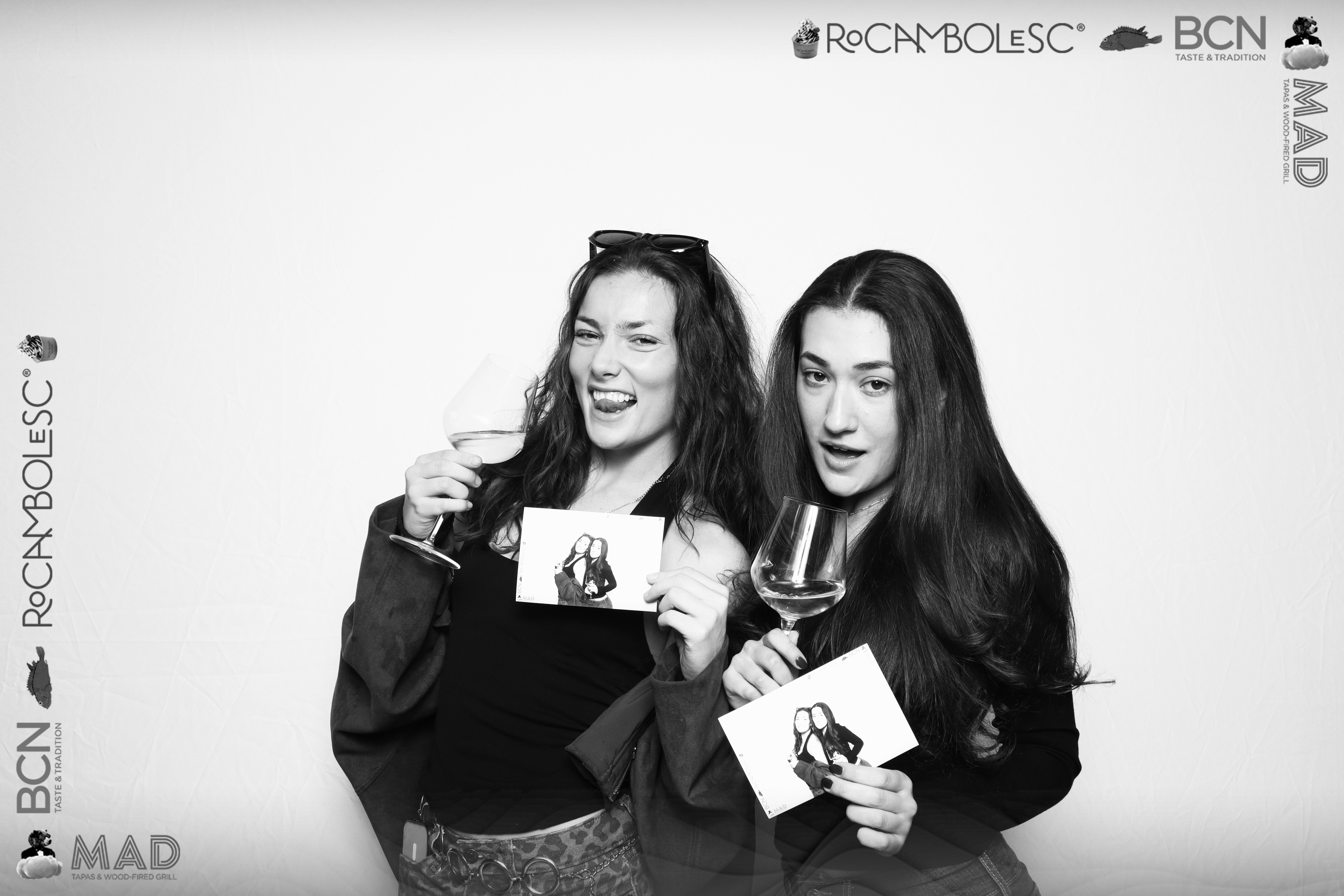 Guests at a brunch event glam booth