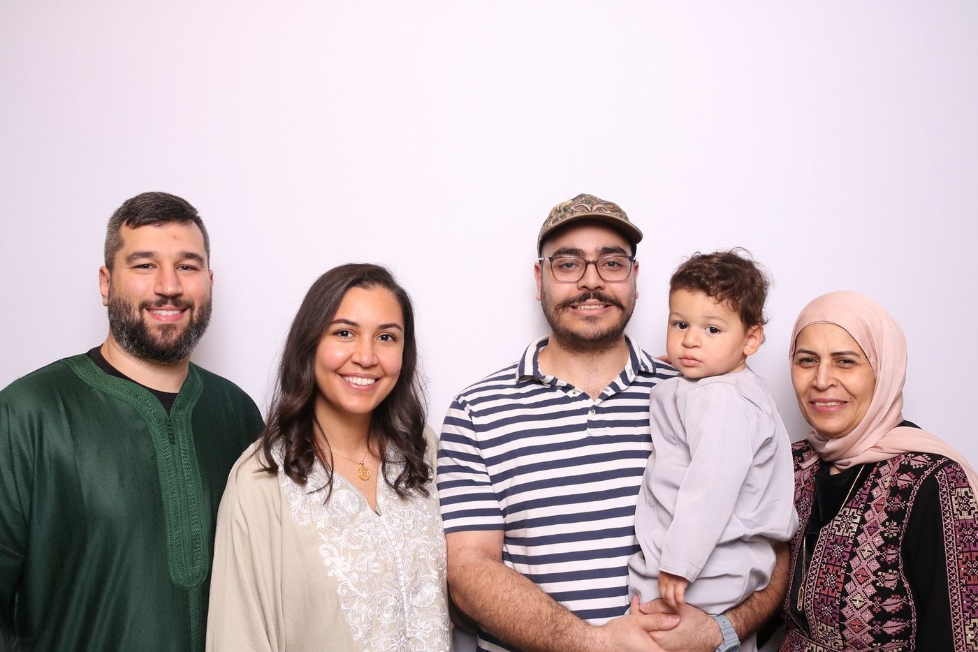 Family of five together in one frame at a Houston photo booth